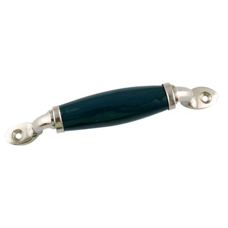 Forest Green Small Ceramic Silver Door Handles